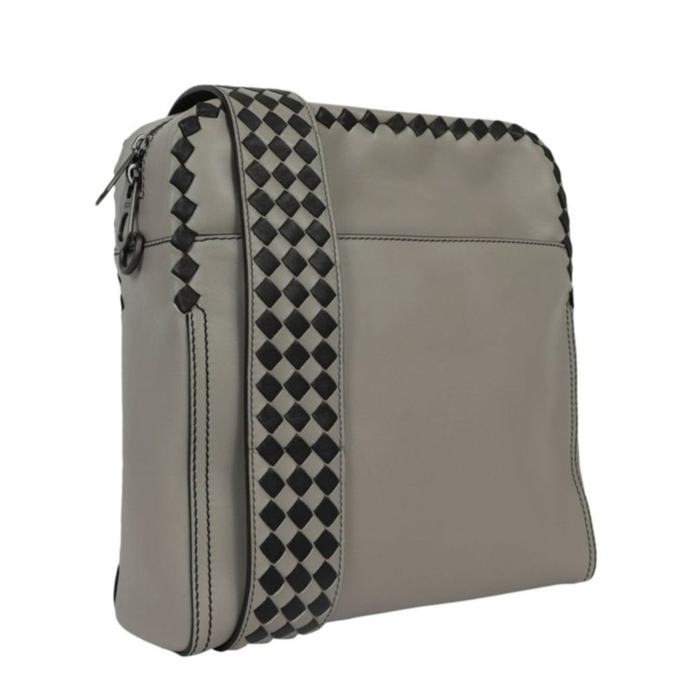 Bottega Veneta Leather Crossbody Grey Female - Picture 2 of 5
